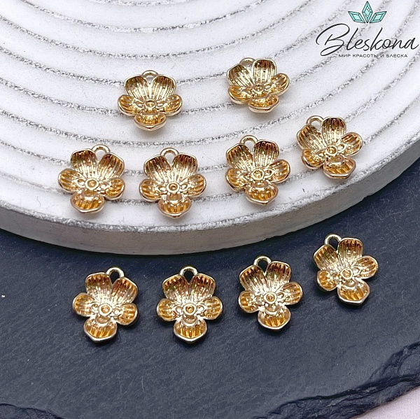 12,4*10,5 мм Цвет золото, Подвеска цветок