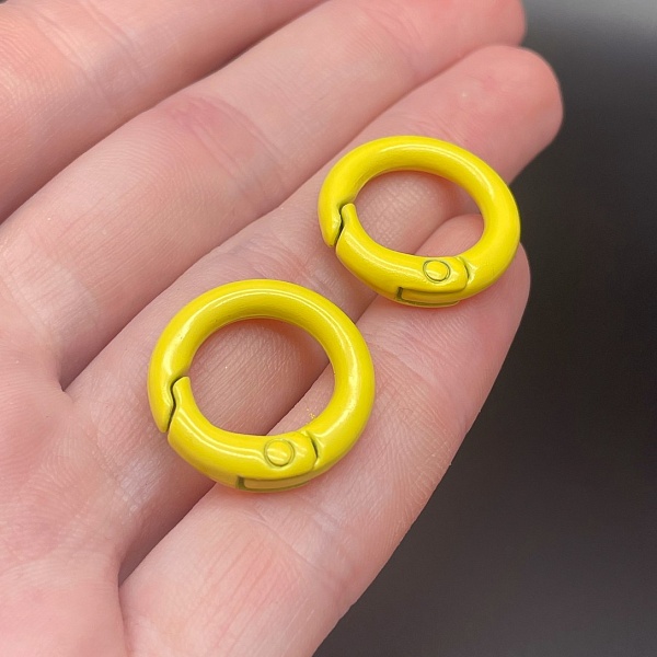 20мм , Замок круг желтая эмаль 
