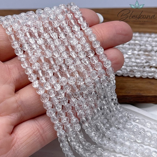 Кварц снежный белый (имитация) 4 мм