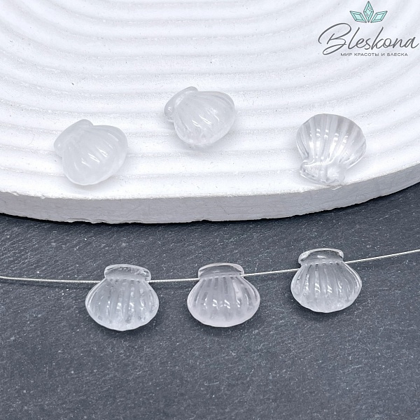 14 мм Резная Бусина Ракушка Горный Хрусталь