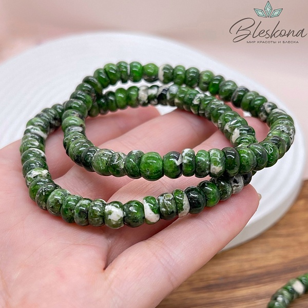 Диопсид рондель 7 мм сет 18 см №1