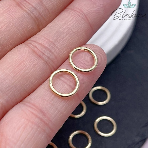 10 мм Цвет золото, Подвеска кольцо уп. 6 шт