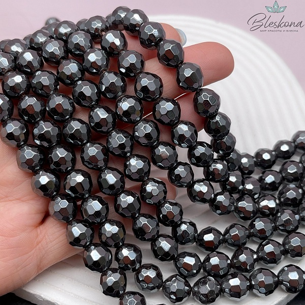 10мм Гематин имитация, огранка круглая