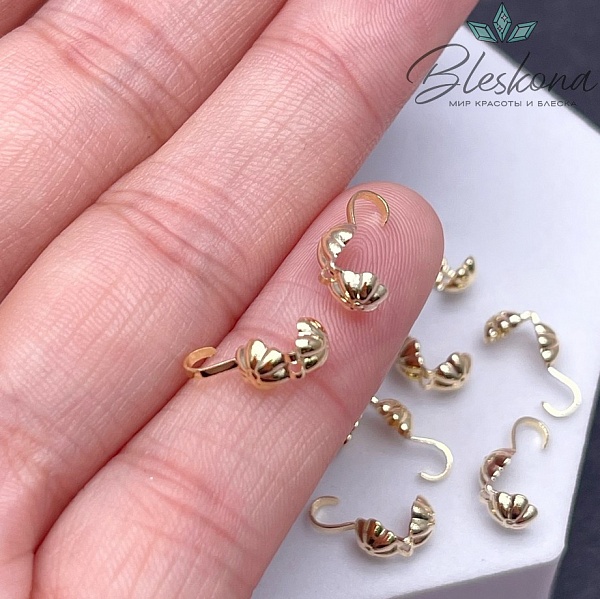 10,5*5 мм Цвет золото, Каллоты цветочек уп. 10 шт.
