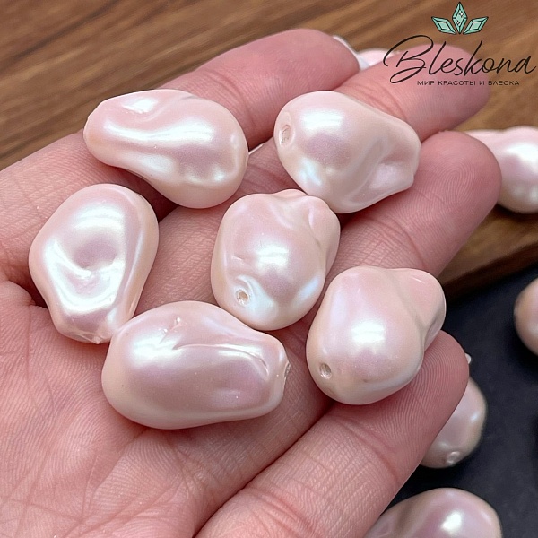 15*22 мм Жемчуг Майорка цвет розовый перламутр (штучно) 