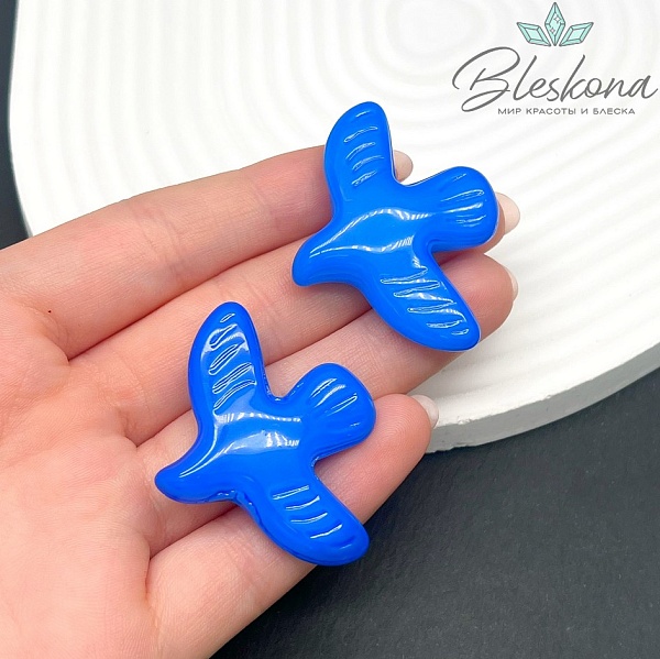 33*42 мм  Бусина голубь синий