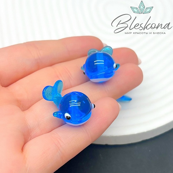 23*15 мм  Бусина кит синий