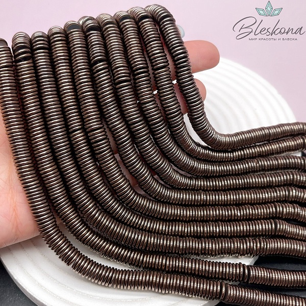 8*1,5 мм Гематин имитация, цвет коричневый №1 (шоколадный), диски