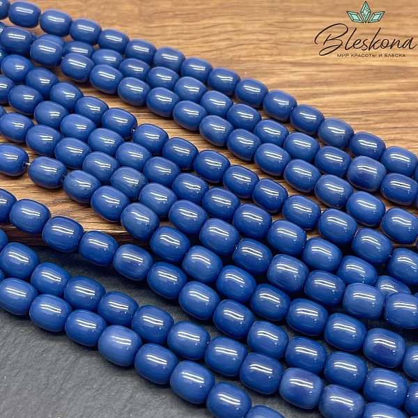 Агат синий бочата (имитация) 9,5*7,5 мм