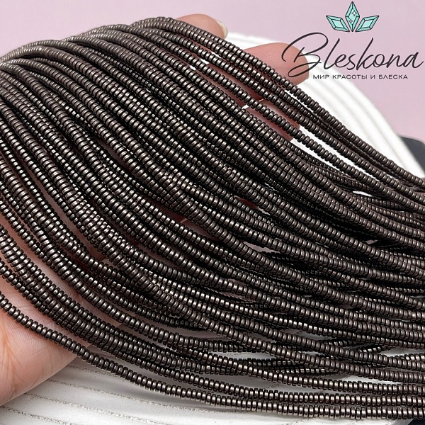 2,5*1 мм Гематин рондель №1, цвет коричневый №1 (шоколадный)