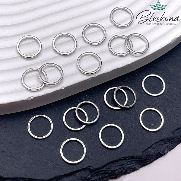 10*1 мм Цвет серебро, Подвеска кольцо уп. 10 шт
