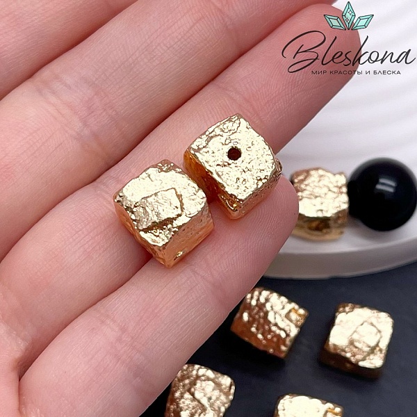 10,5*11,5 мм Цвет золото, Бусина фактурная фриформ