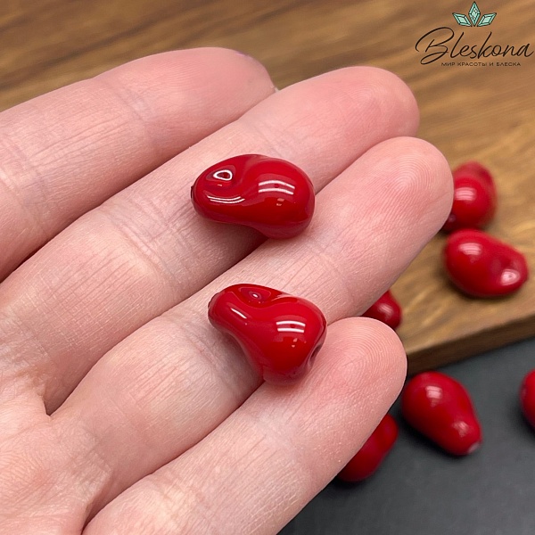15*10 мм, Жемчуг Майорка цвет красный (штучно)