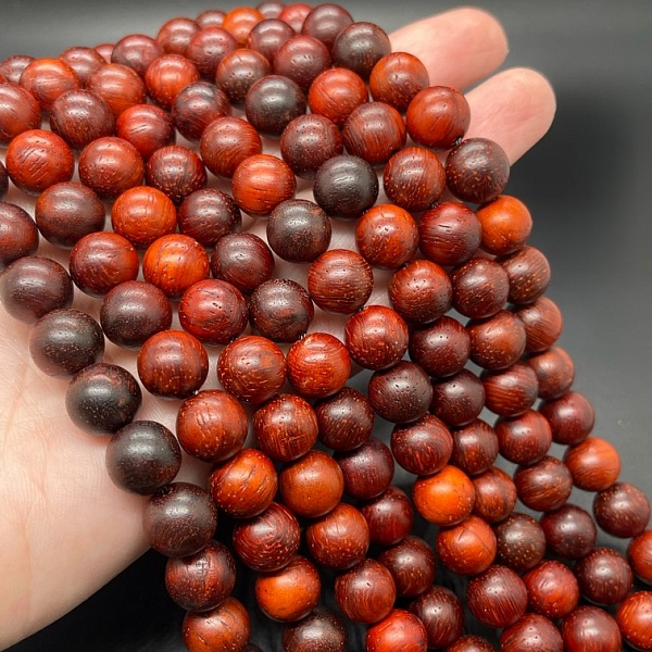 10 мм, Деревянные бусины красный сандал