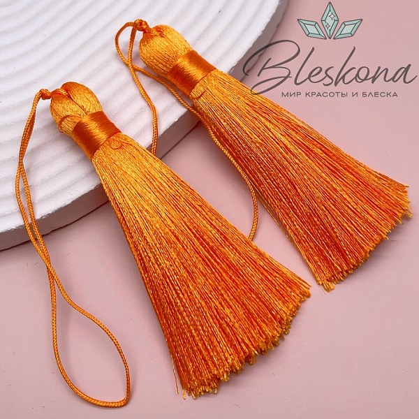 Кисть вискозный шелк Оранжевая 8*1 см