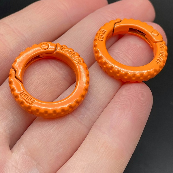 25мм , Замок круг -колесо оранжевая эмаль 