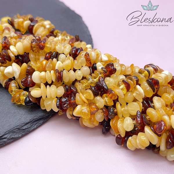 Янтарь крошка №10 микс  7-10 мм