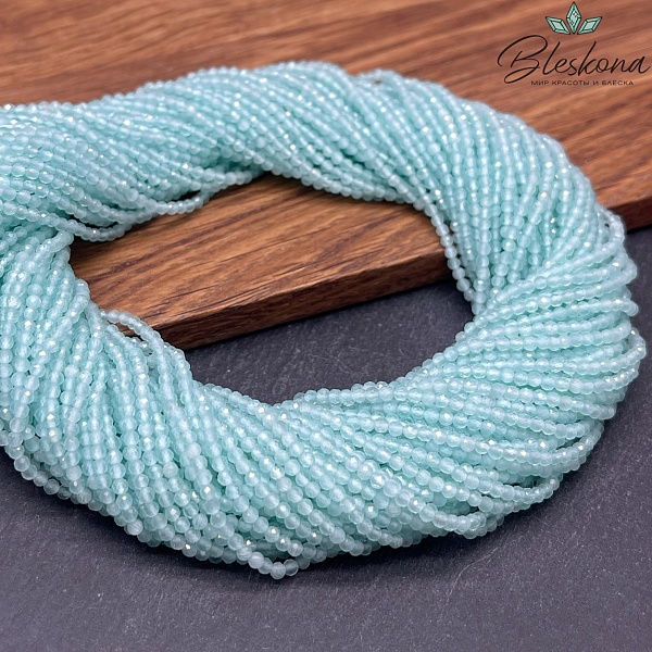 Кошачий глаз мятный микроогранка (имитация) 2 мм