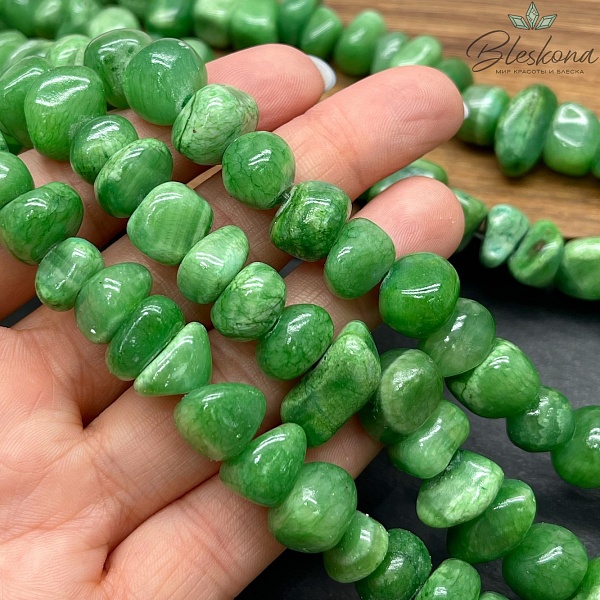 Оникс фриформ темно- зеленый (6-10)*(10-15) мм