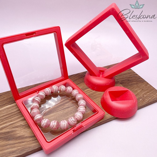 Прозрачный дисплей для украшений красный 9 см