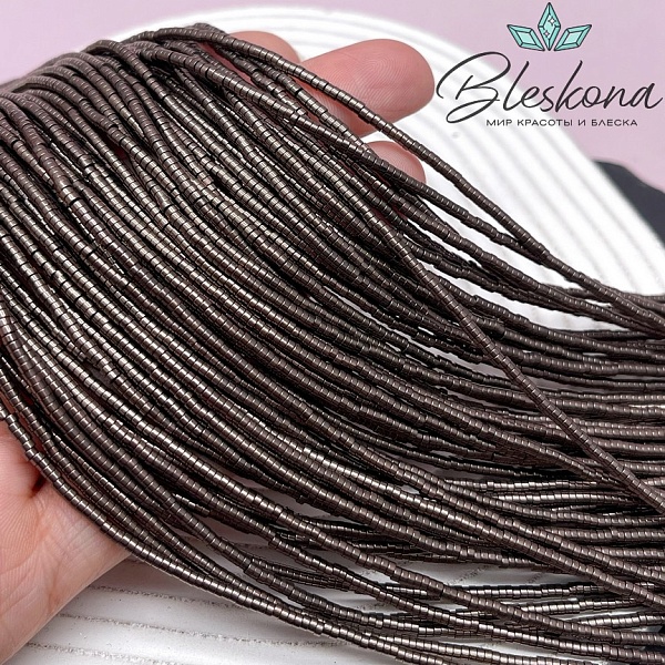 2*1 мм Гематин имитация, цвет коричневый №1 (шоколадный), диски №1