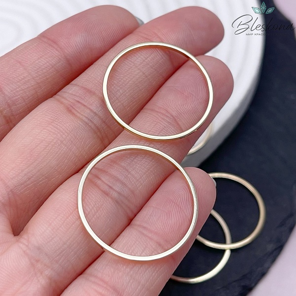 25 мм, Цвет золото Подвеска Кольцо Люкс