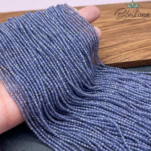 Кошачий глаз фиолетовый микроогранка (имитация) 2 мм