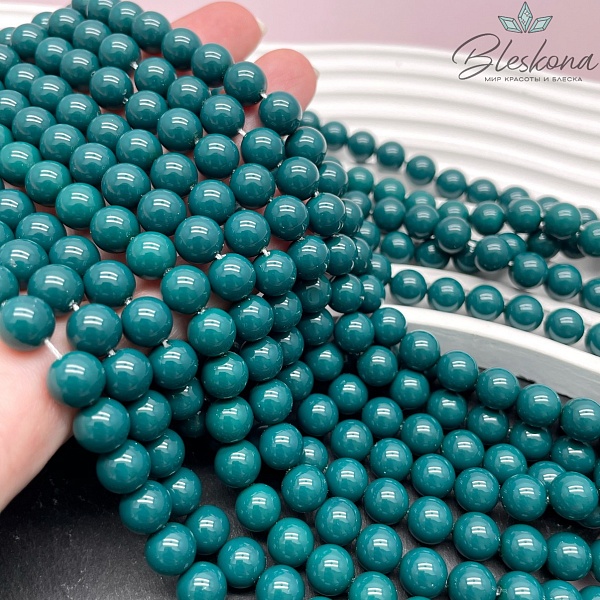 Жемчуг Майорка цвет темно- бирюзовый 8 мм