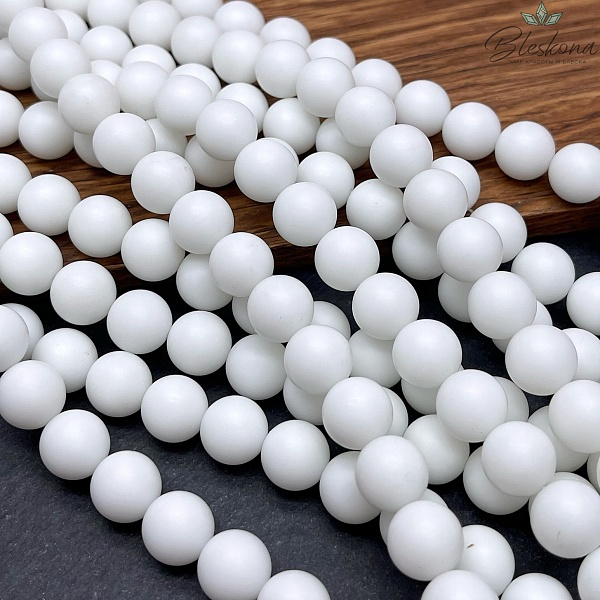 12 мм Агат Белый матовый (имитация) 