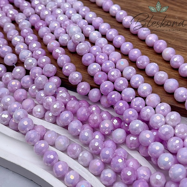 Стекло Lux сиреневое огранка  8 мм