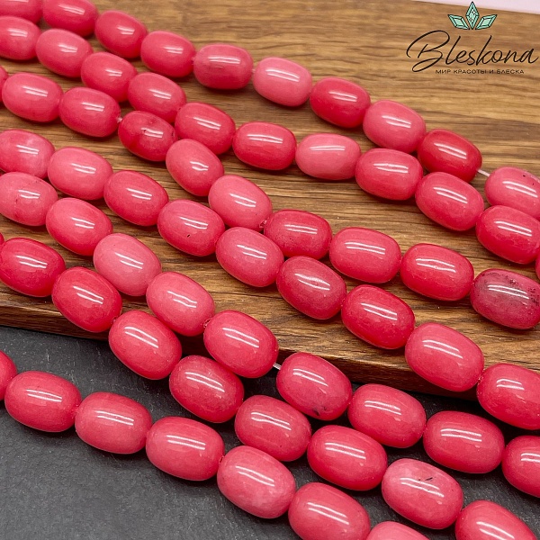 Кварц Розовый тонированный бочата 14*10 мм