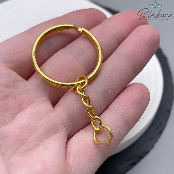 27мм, цвет золото, основа для брелока,уп 5шт