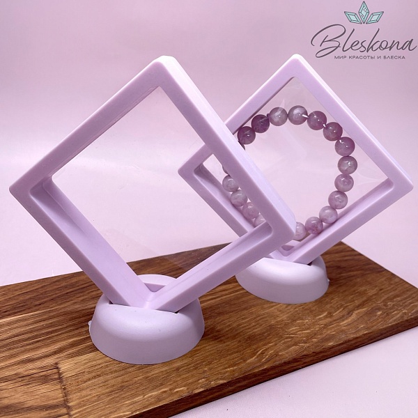 Прозрачный дисплей для украшений сиреневый 9 см