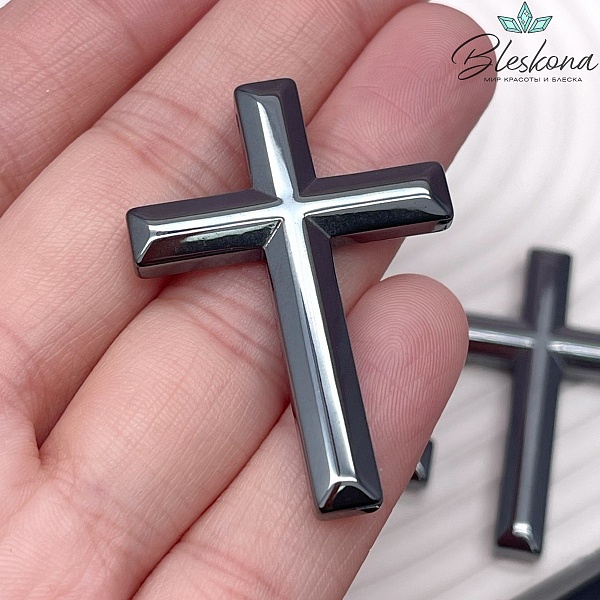 Подвеска крест Гематин 42*30 мм