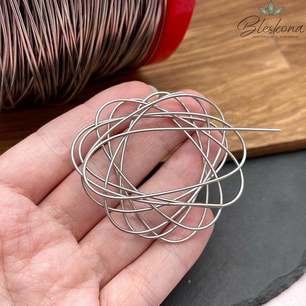 Ювелирная проволока стальная, Цвет серебро 1 мм 