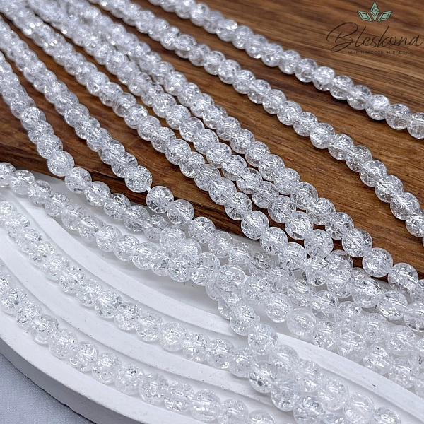 Кварц снежный прозрачно- белый (имитация) 6 мм  