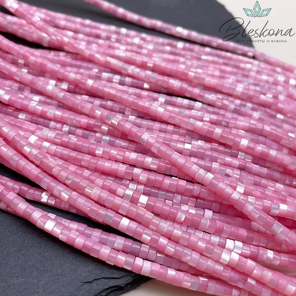 Перламутр розовый диски 4*2 мм 