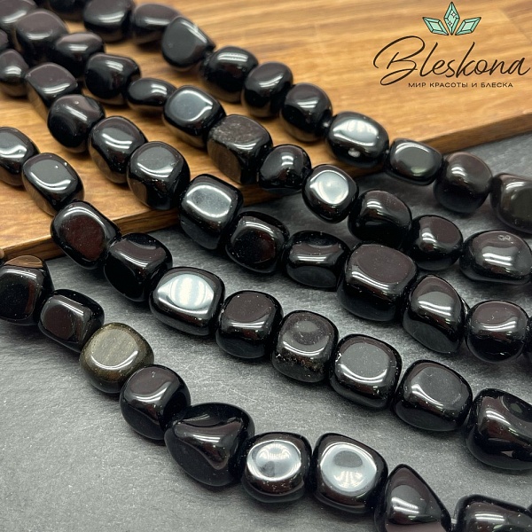 Обсидиан черный галтовка (12-15)*(10-12) мм