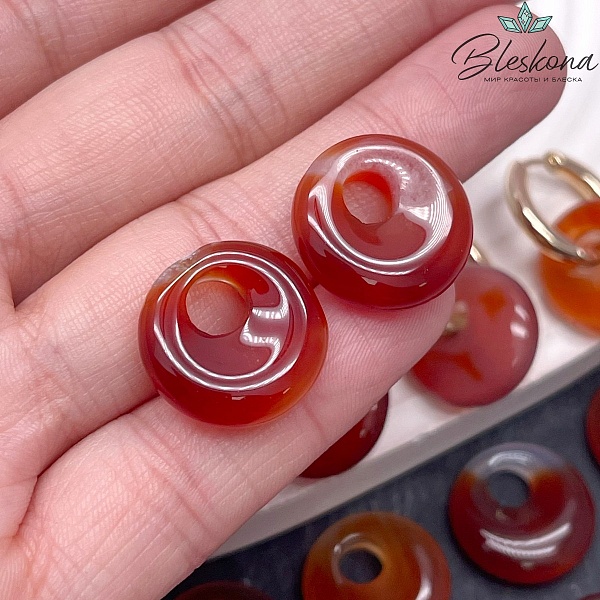 Бублик смещенный центр Сердолик 18мм