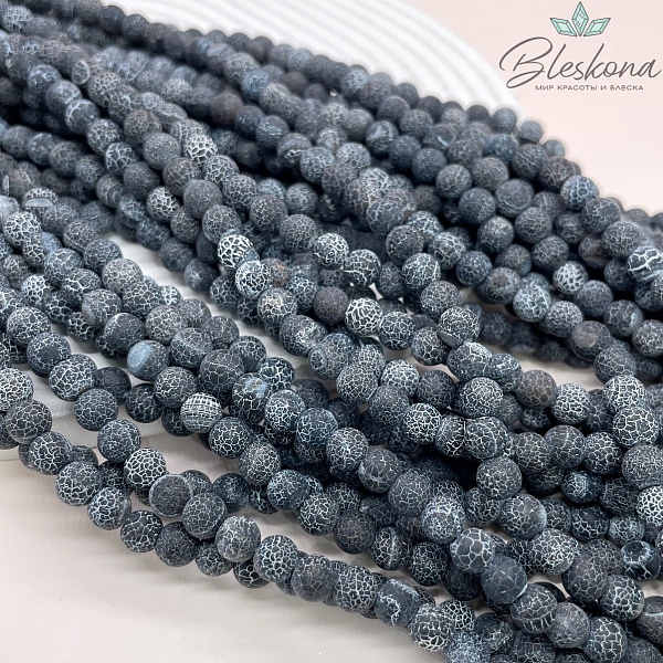 Агат Кракле черный 6 мм
