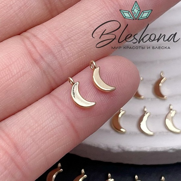 8,5*4 мм Цвет золото, Подвеска полумесяц гладкий 