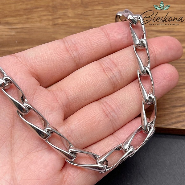 Цепь №105-6 цвет серебро 19*7,5 мм