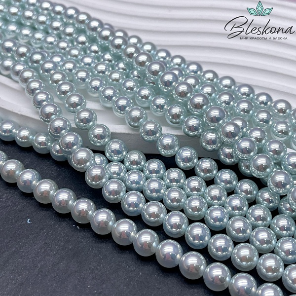 Жемчуг Майорка цвет светло-голубой 8 мм
