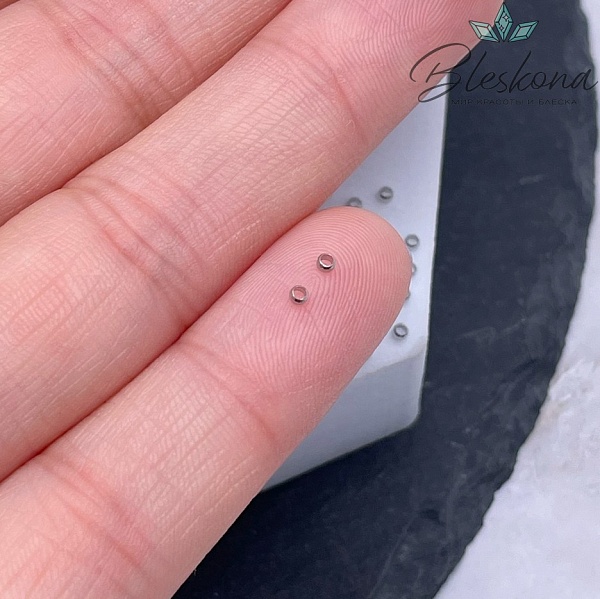 1,5 мм Цвет серебро, Кримпы (зажимные бусины) уп. 10 шт.