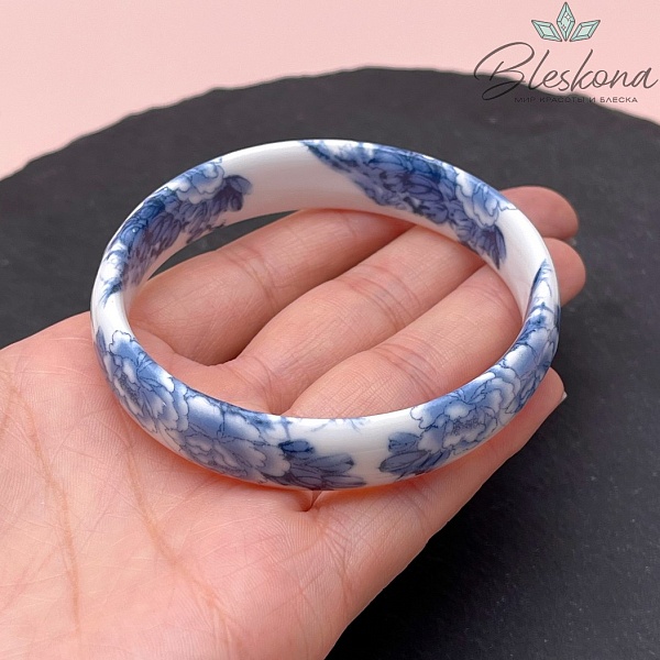 80 мм Браслет Керамика роспись гжель №1