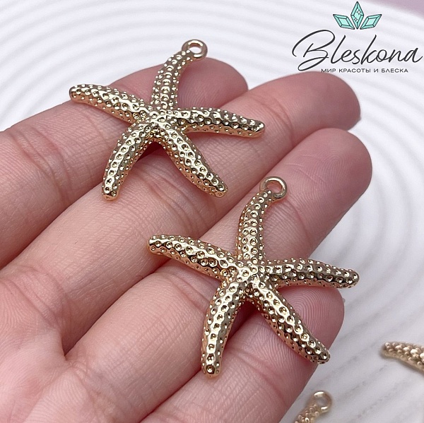 36*32,5 мм Цвет золото, Подвеска Морская звезда точки