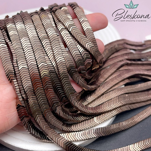 6*3 мм Гематин имитация, цвет коричневый (шоколадный) стрелки