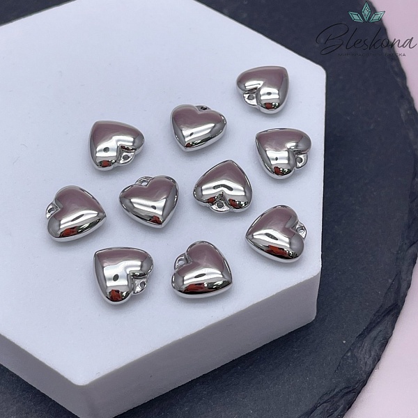 10,9*11 мм Цвет серебро, Подвеска Сердце