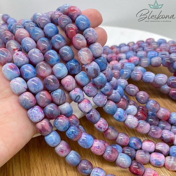 Агат с узором №33 бочата 9*8,5 мм