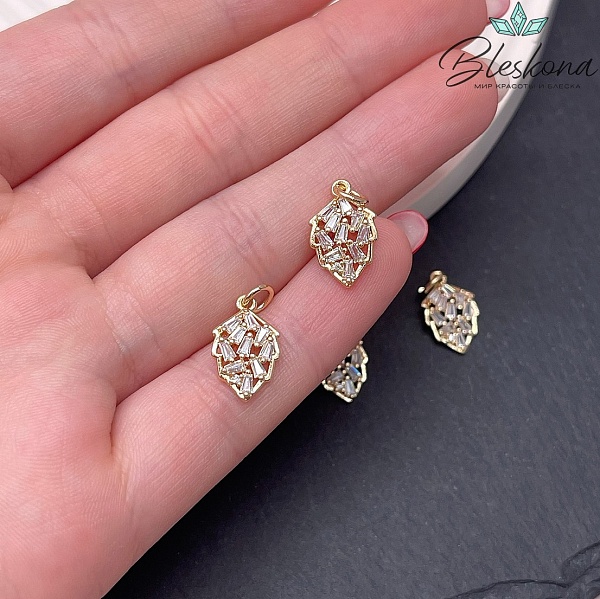 15*9 мм Цвет золото, Подвеска листик